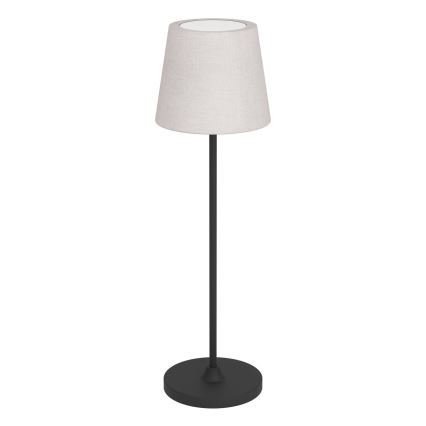 Eglo - Lámpara de sobremesa LED recargable, táctil y regulable LED/3,8W/5V 2400/3000/4000K 2000 mAh negra/crema