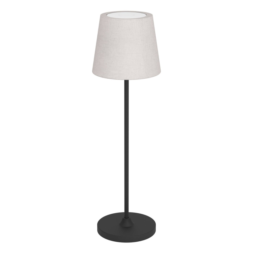 Eglo - Lámpara de sobremesa LED recargable, táctil y regulable LED/3,8W/5V 2400/3000/4000K 2000 mAh negra/crema