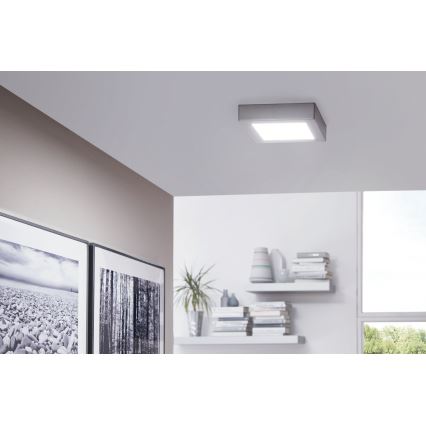 Eglo 78215 - Lámpara de techo LED FUEVA LED/10,9W/230V 17x17 cm cromo mate