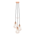 Eglo 78276 - Lámpara colgante con cable BYRON 3xE27/60W/230V, acabado cobre