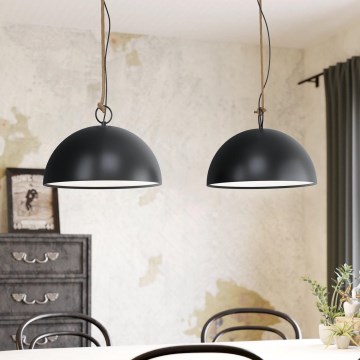 Eglo 78444 - Lámpara colgante HODSOLL 2xE27/40W/230V negro/marrón
