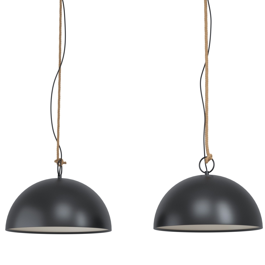 Eglo 78444 - Lámpara colgante HODSOLL 2xE27/40W/230V negro/marrón