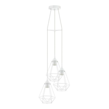 Eglo 79083 - Lámpara colgante con cable BYRON 3xE27/60W/230V blanca