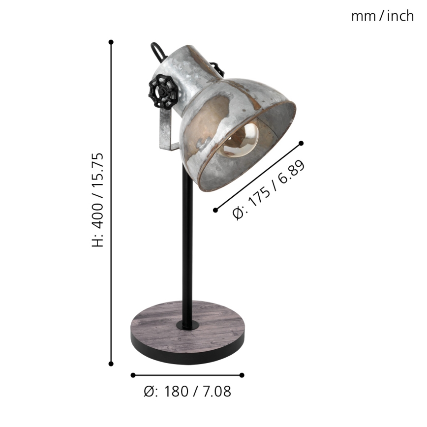 Eglo 79365 - Lámpara de mesa BARNSTAPLE 1xE27/40W/230V