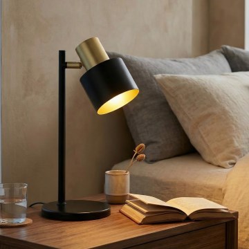 Eglo 79375 - Lámpara de mesa FIUMARA 1xE27/60W/230V negro/dorado