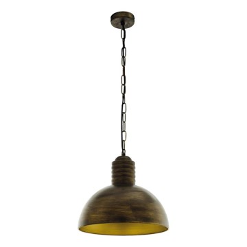 Eglo 79442 - Lámpara colgante GOLDING con cadena, 1xE27/60W/230V, acabado pátina