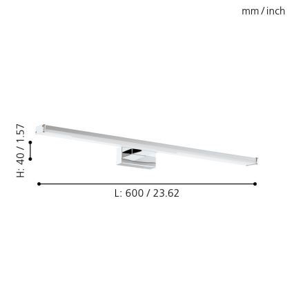 Eglo 79533 - Iluminación LED para espejos de baño SARNOR LED/11W/230V 60 cm IP44 cromo brillante