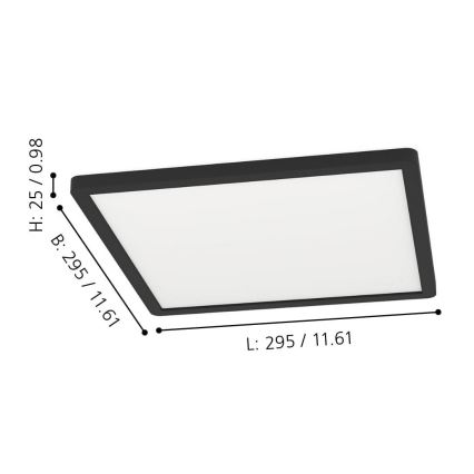 Eglo 900093 - Lámpara de techo regulable LED RGBW ROVITO-ZLED/14,6W/230V negra