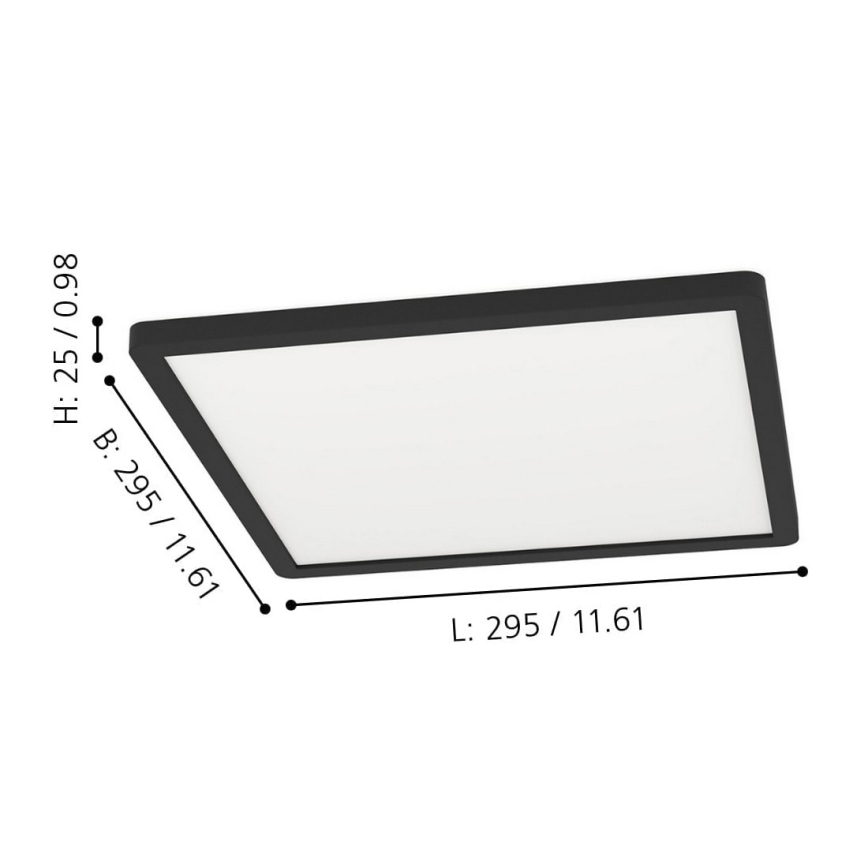 Eglo 900093 - Lámpara de techo regulable LED RGBW ROVITO-ZLED/14,6W/230V negra