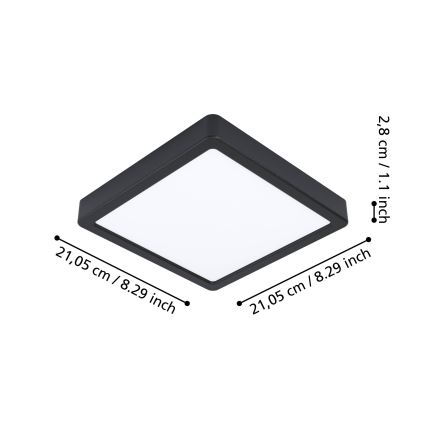 Eglo - Lámpara de techo LED regulable para baño LED/16,5W/230V IP44 ZigBee 21x21 cm