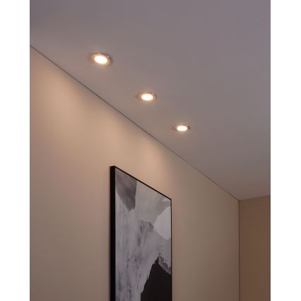 Eglo - Set de 3 lámparas LED regulables para baño FUEVA-Z 2,8W/230V IP44 Ø 8,5 cm