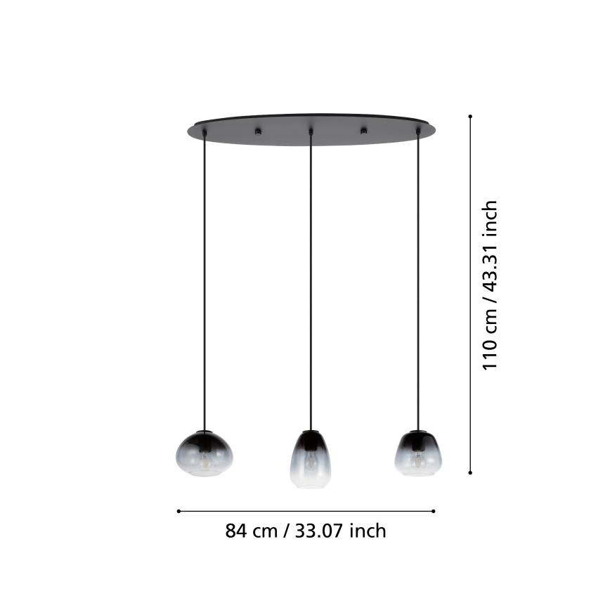 Eglo - Lámpara colgante con cable 3xE27/40W/230V