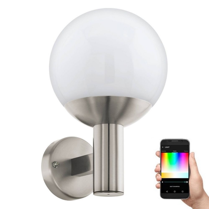 Eglo - Lámpara de pared exterior LED RGB regulable E27/9W/230V 2700-6500K IP44