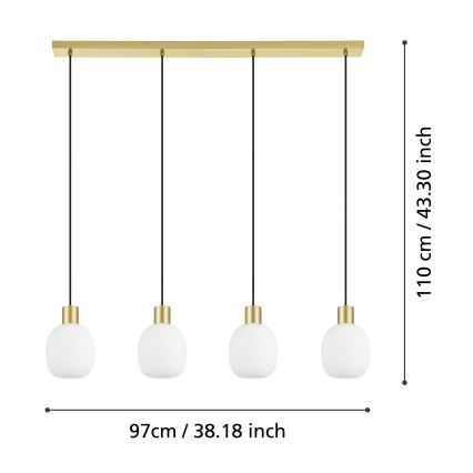 Eglo - Lámpara colgante con cable 4xE27/40W/230V