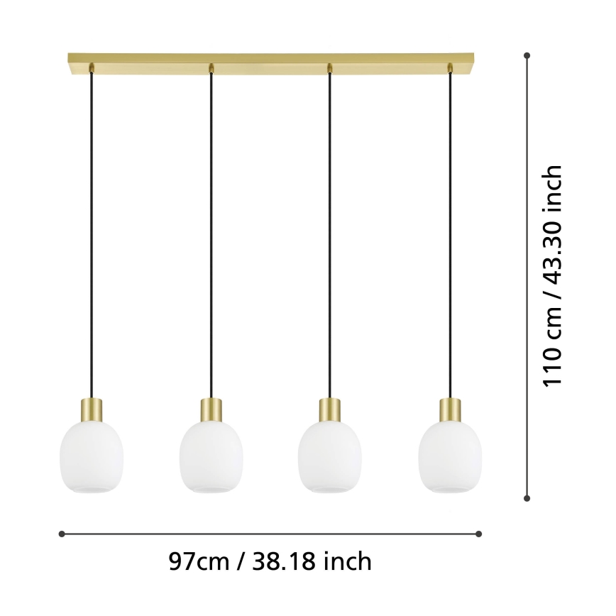 Eglo - Lámpara colgante con cable 4xE27/40W/230V