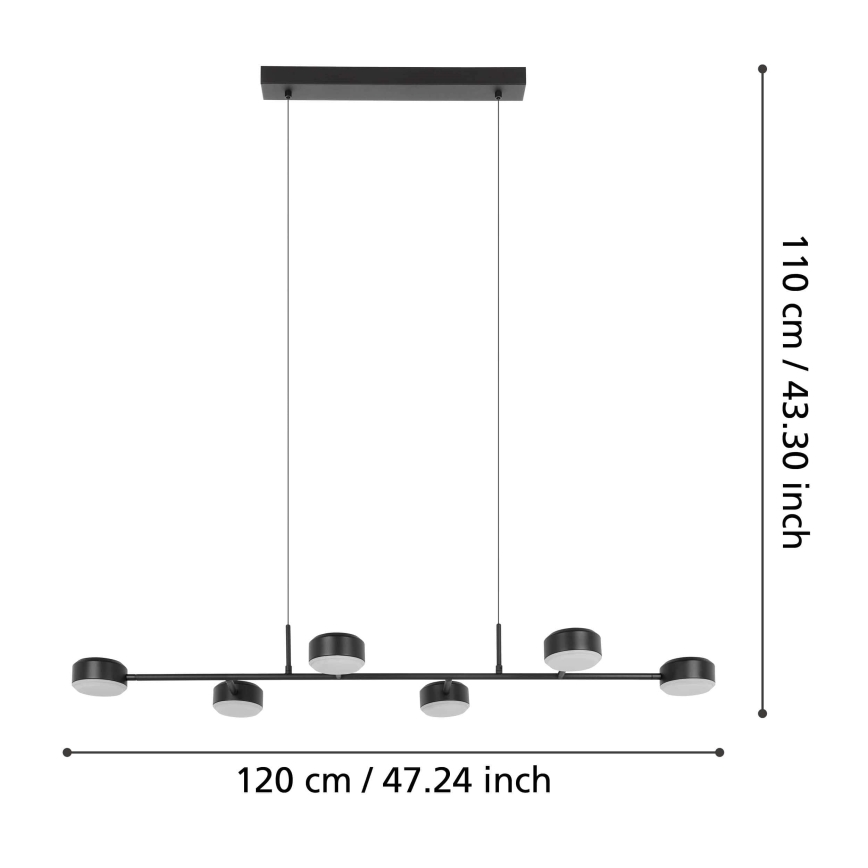 Eglo - Lámpara colgante regulable LED con cable 6xLED/7W/230V