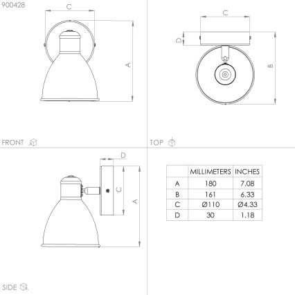 Eglo - Lámpara de pared LED para baño 1xGU10/3W/230V IP44