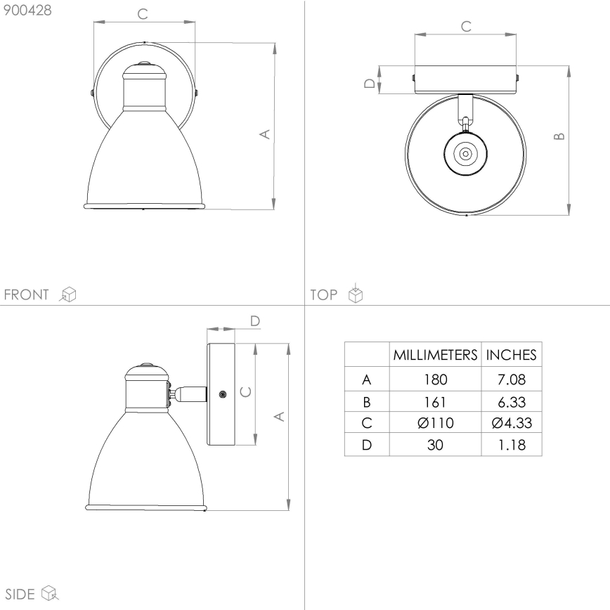 Eglo - Lámpara de pared LED para baño 1xGU10/3W/230V IP44