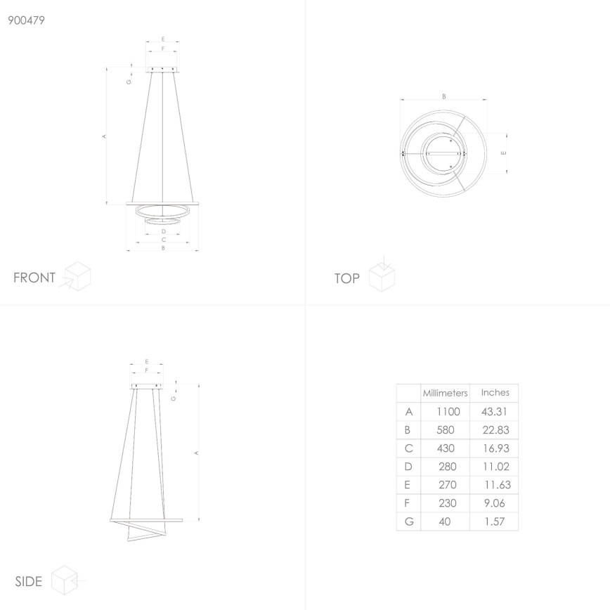 Eglo - Lámpara de araña LED regulable sobre cable LED/43,2W/230V negro