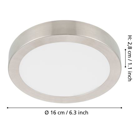 Eglo - Plafón LED regulable LED/11W/230V cromo mate Ø 16 cm
