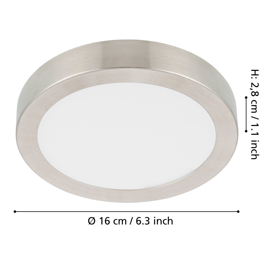 Eglo - Plafón LED regulable LED/11W/230V cromo mate Ø 16 cm