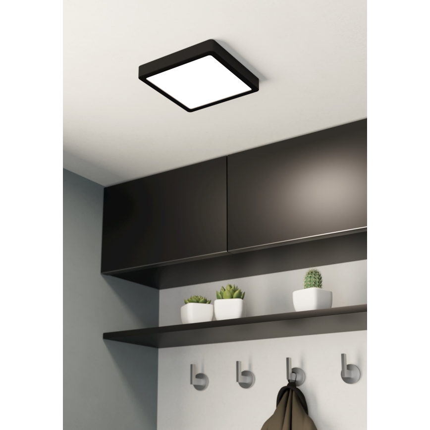 Eglo - Plafón LED regulable LED/17W/230V negro 21x21 cm