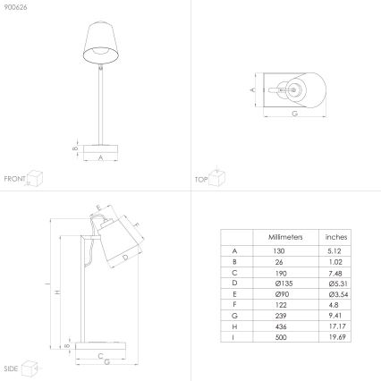 Eglo 900626 - Lámpara LED regulable con carga inalámbrica LACEY LED/5,5W/230V