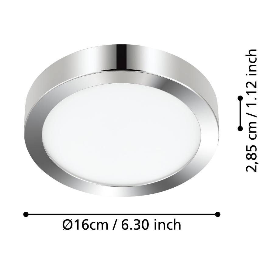 Eglo - Plafón LED para baño LED/11W/230V IP44 cromo brillante Ø 16 cm