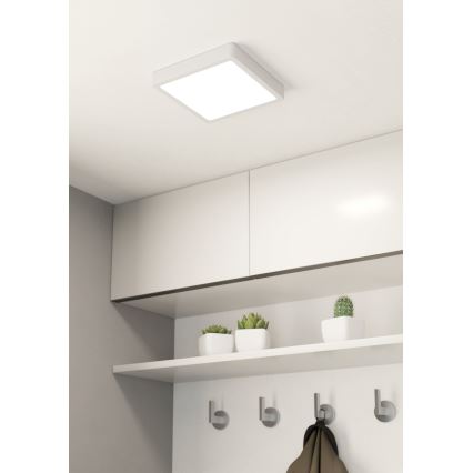 Eglo - Plafón LED para baño, 17 W, 230 V, IP44, blanco, 21 x 21 cm