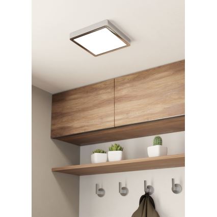 Eglo - Luminaria de techo para baño LED/17W/230V IP44 cromo brillante 21x21 cm