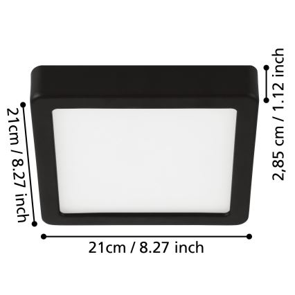 Eglo - Luminaria de techo para baño LED/17W/230V IP44 cromo brillante 21x21 cm