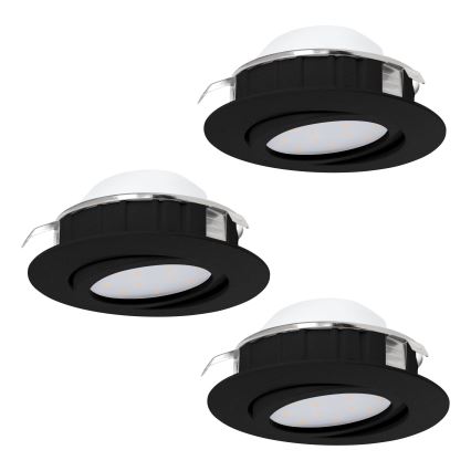 Eglo - SET de 3 luminarias empotrables LED regulables PINEDA LED/5,5W/230V