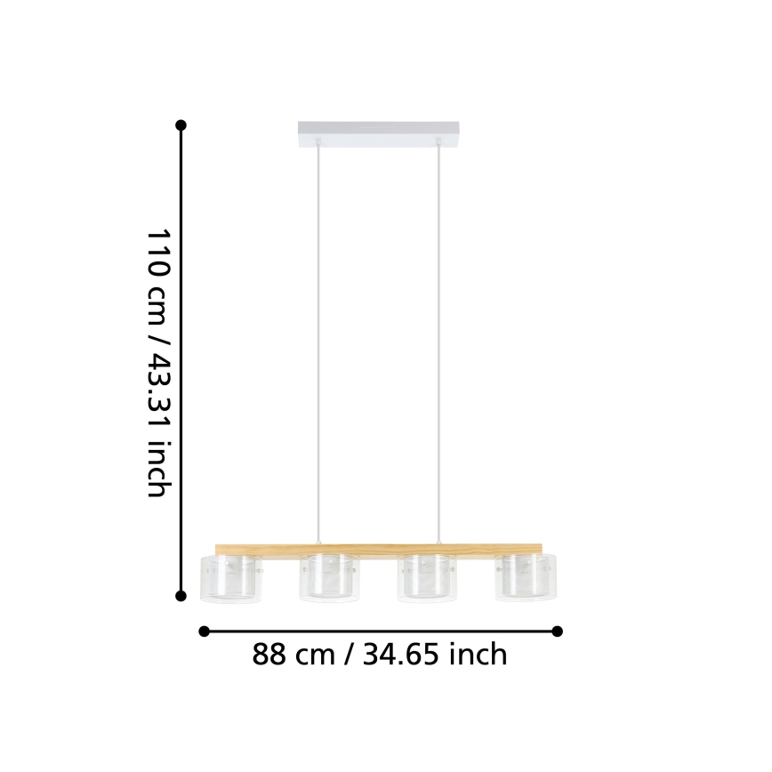 Eglo - LED RGBW Lámpara colgante regulable 4xLED/3,7W/230V 2700-6500K