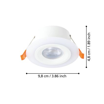 Eglo - Juego de 3 luminarias empotrables LED/4,8W/230V, blanco
