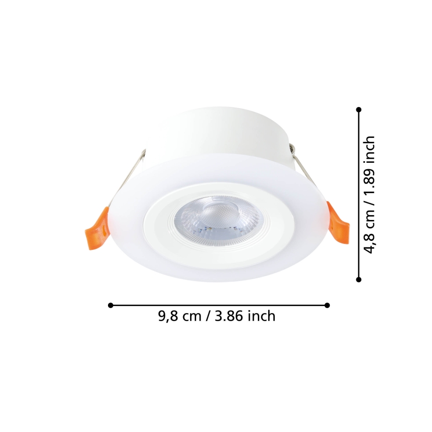 Eglo - Juego de 3 luminarias empotrables LED/4,8W/230V, blanco