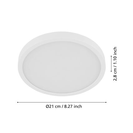 Eglo - Luminaria de techo LED con sensor de movimiento FUEVA LED/17W/230V 3000K ø  21cm pr. 21 cm
