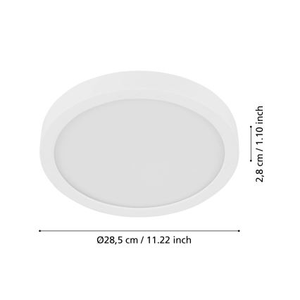 Eglo - Lámpara de techo con sensor de movimiento FUEVA LED/17W/230V 3000K ø 28,5 cm pr. 28,5 cm