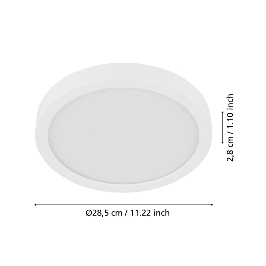 Eglo - Lámpara de techo con sensor de movimiento FUEVA LED/17W/230V 3000K ø 28,5 cm pr. 28,5 cm