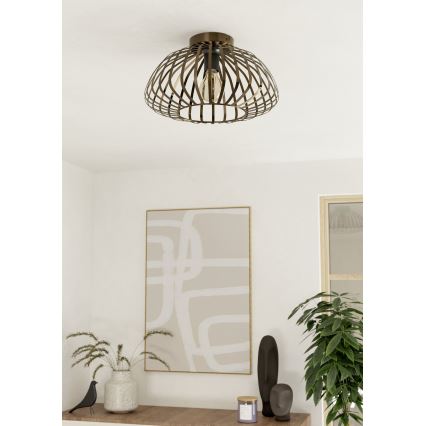Eglo - Lámpara de techo 1xE27/40W/230V, Ø 38,5 cm, bronce