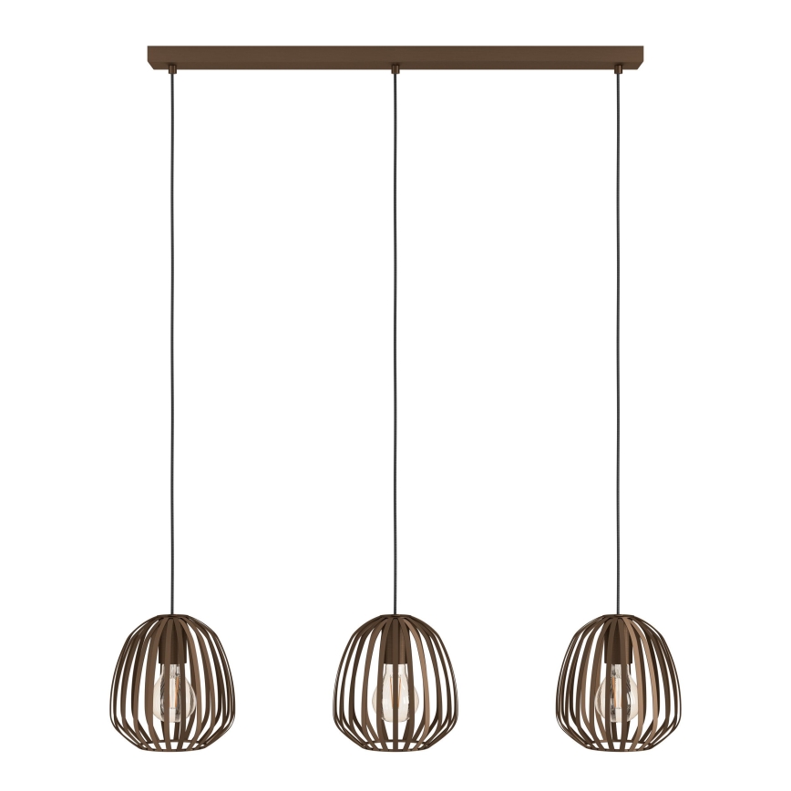 Eglo - Lámpara colgante con cable 3xE27/40W/230V bronce