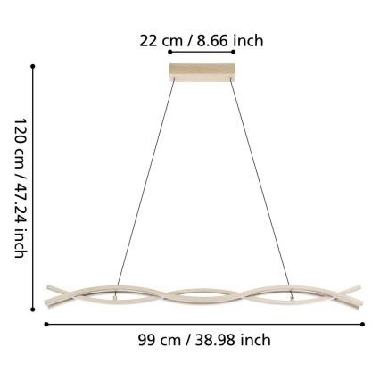 Eglo - Lámpara colgante LED con cable LED/35W/230V dorada