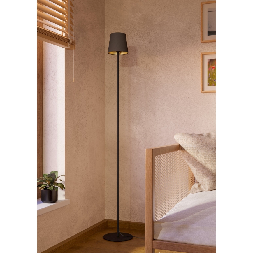 Eglo - Lámpara de pie 1xE14/7,5W/230V negra/marrón