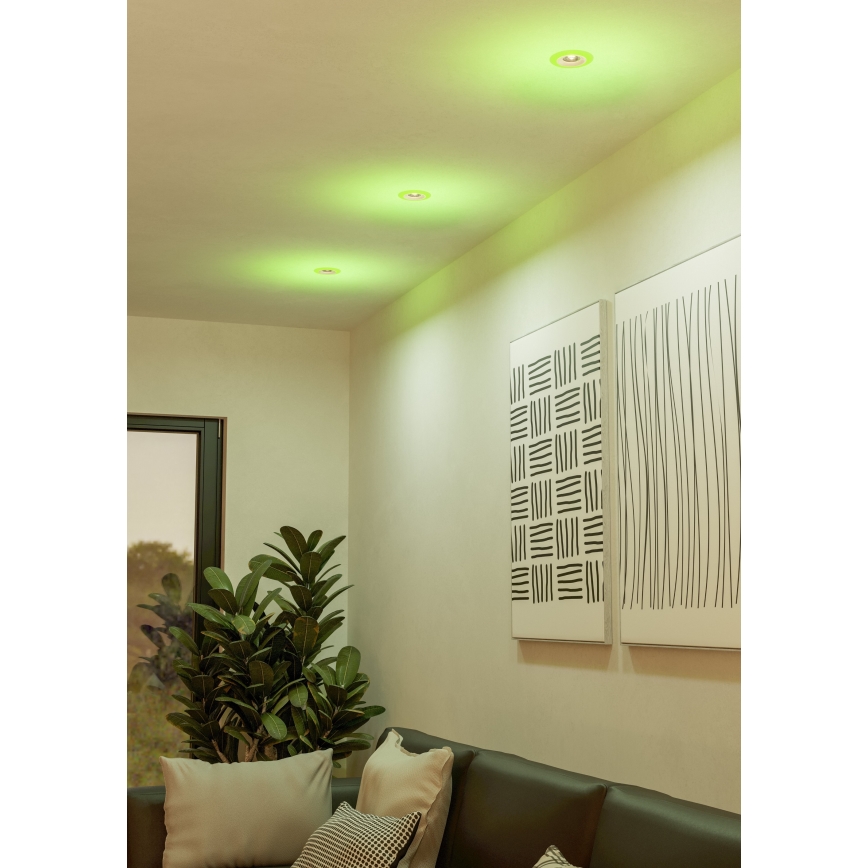 Eglo - Set de 3 luminarias empotradas LED RGBW regulables para baño LED/3,8W/230V 2700-6500K IP44 + mando a distancia