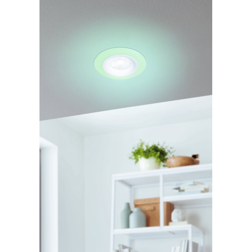 Eglo - Set de 3 luminarias empotradas LED RGBW regulables para baño LED/3,8W/230V 2700-6500K IP44 + mando a distancia