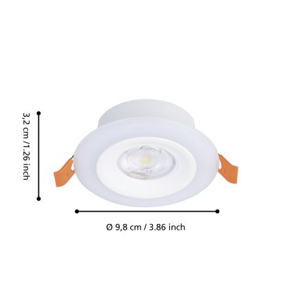 Eglo - Set de 3 luminarias empotradas LED RGBW regulables para baño LED/3,8W/230V 2700-6500K IP44 + mando a distancia