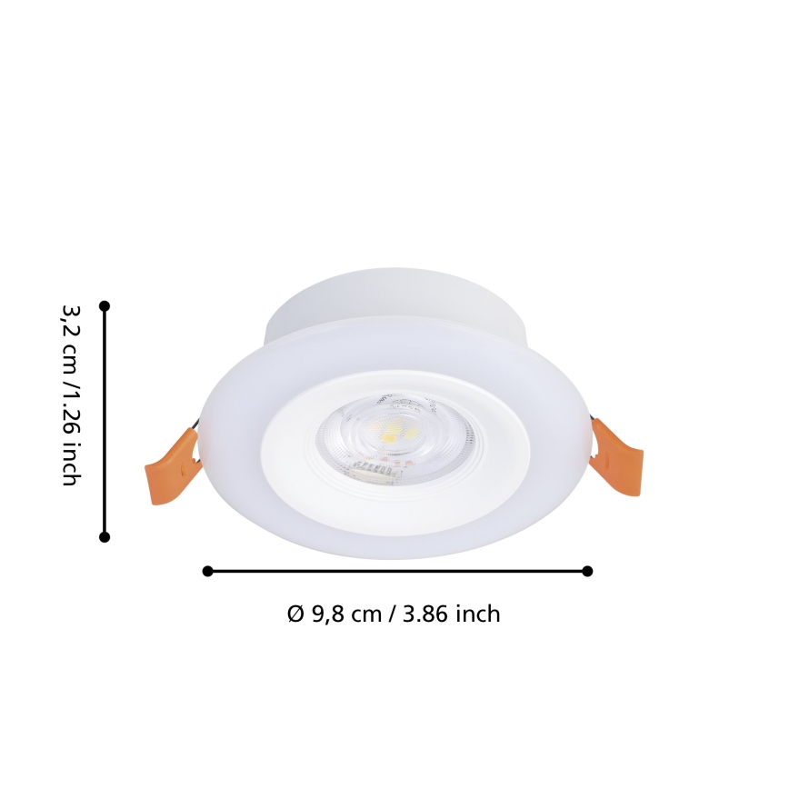 Eglo - Set de 3 luminarias empotradas LED RGBW regulables para baño LED/3,8W/230V 2700-6500K IP44 + mando a distancia