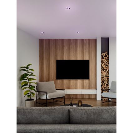 Eglo - Set de 3 downlights empotrables LED RGBW regulables para baño LED/3,8W/230V 2700-6500K IP44 + mando a distancia