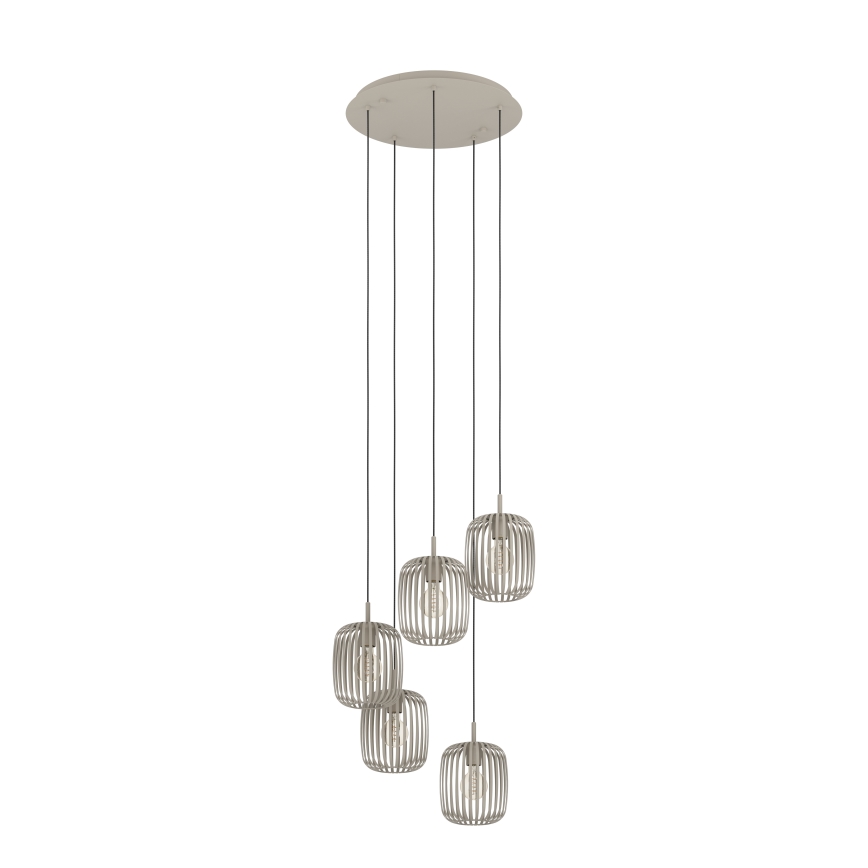 Eglo - Lámpara colgante con cable 5xE27/40W/230V beige