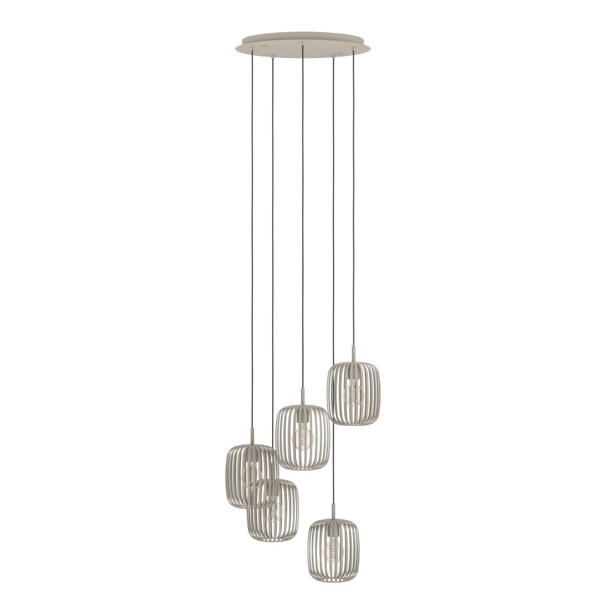 Eglo - Lámpara colgante con cable 5xE27/40W/230V beige
