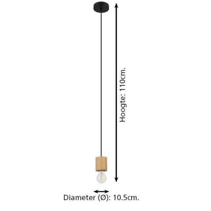 Eglo - Lámpara colgante con cable 1xE27/28W/230V